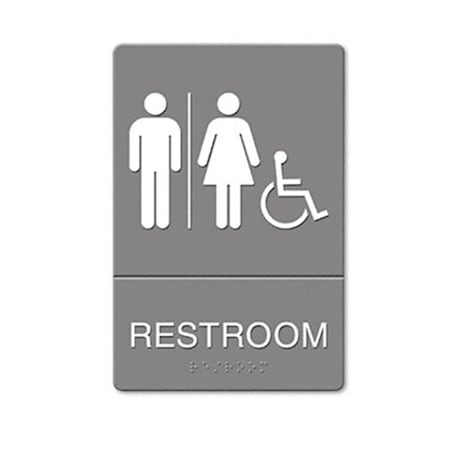 Us Stamp & Sign US Stamp ADA Restroom Sign Wheelchair Accessible Tactile Symbol Molded Plastic 6 x 9 US33160